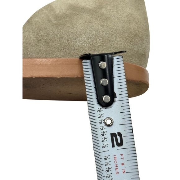 Vince Womens Sz 39 Beige Suede Canvas Crisscross Flat Sandals Summer Comfortable - Picture 12 of 13